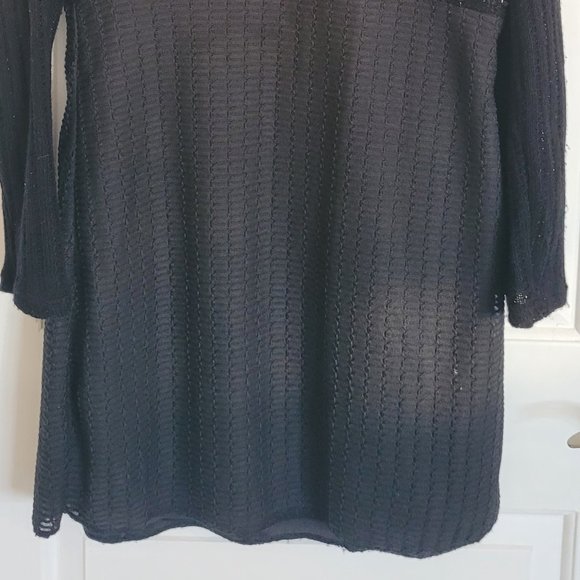 Womens"Feelings" Black Sweater Mini Dress - Picture 3 of 4